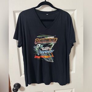 NHRA Graphic Women's V-Neck Tee Tony Schumacher 8X Champ XL